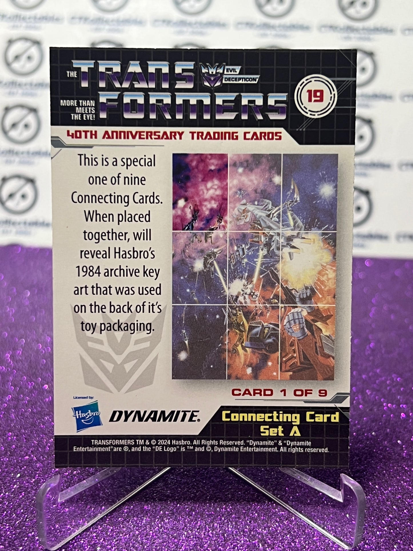 2024 TRANSFORMERS 40th ANNIVERSARY CONNECTING CARD SET A # 19 NON-FOIL PUZZLE TRADING CARD