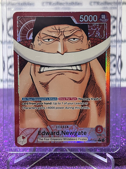 ONE PIECE THE WORLD'S STRONGEST WARRIORS EDWARD.NEWGATE # OP17-001 L FOIL ENGLISH TCG