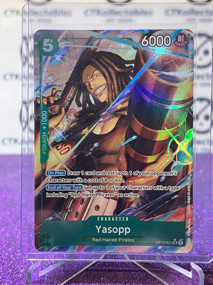 ONE PIECE THE WORLD'S STRONGEST WARRIORS YASOPP # OP17-031 SR* FOIL ENGLISH TCG