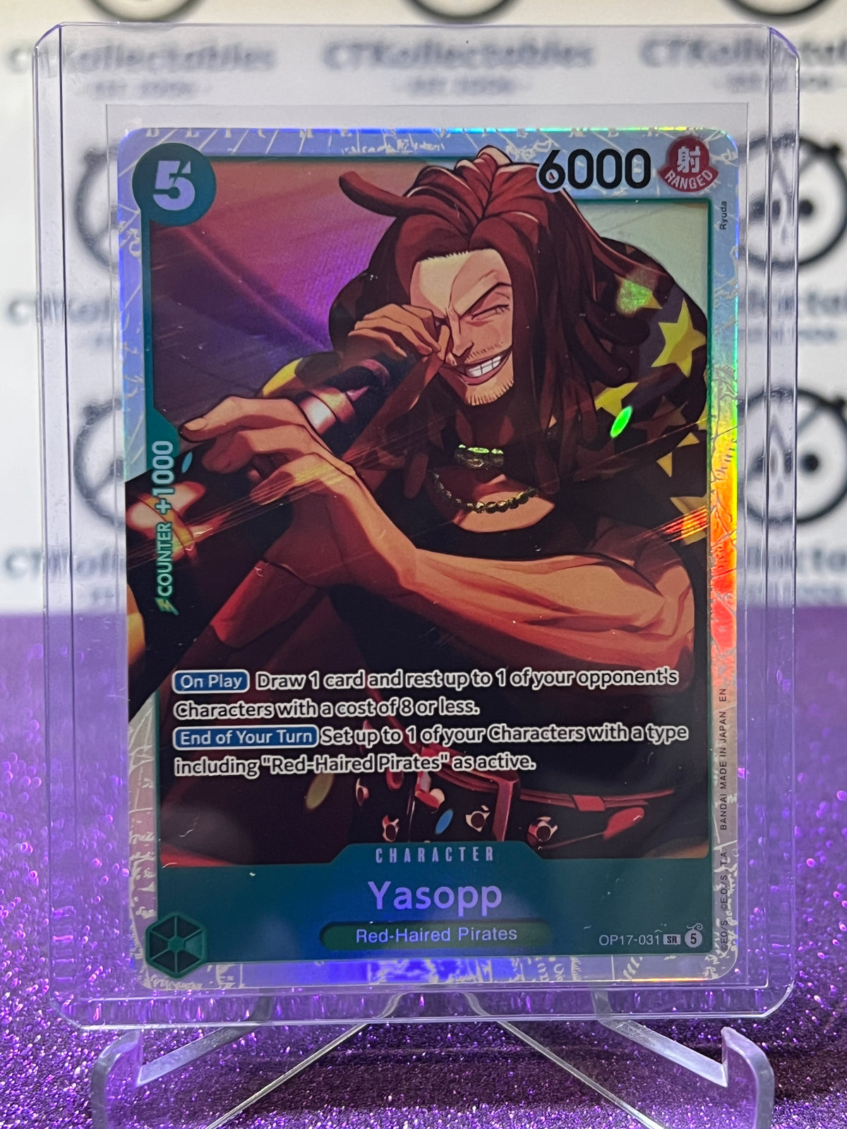 ONE PIECE THE WORLD'S STRONGEST WARRIORS YASOPP # OP17-031 SR FOIL ENGLISH TCG