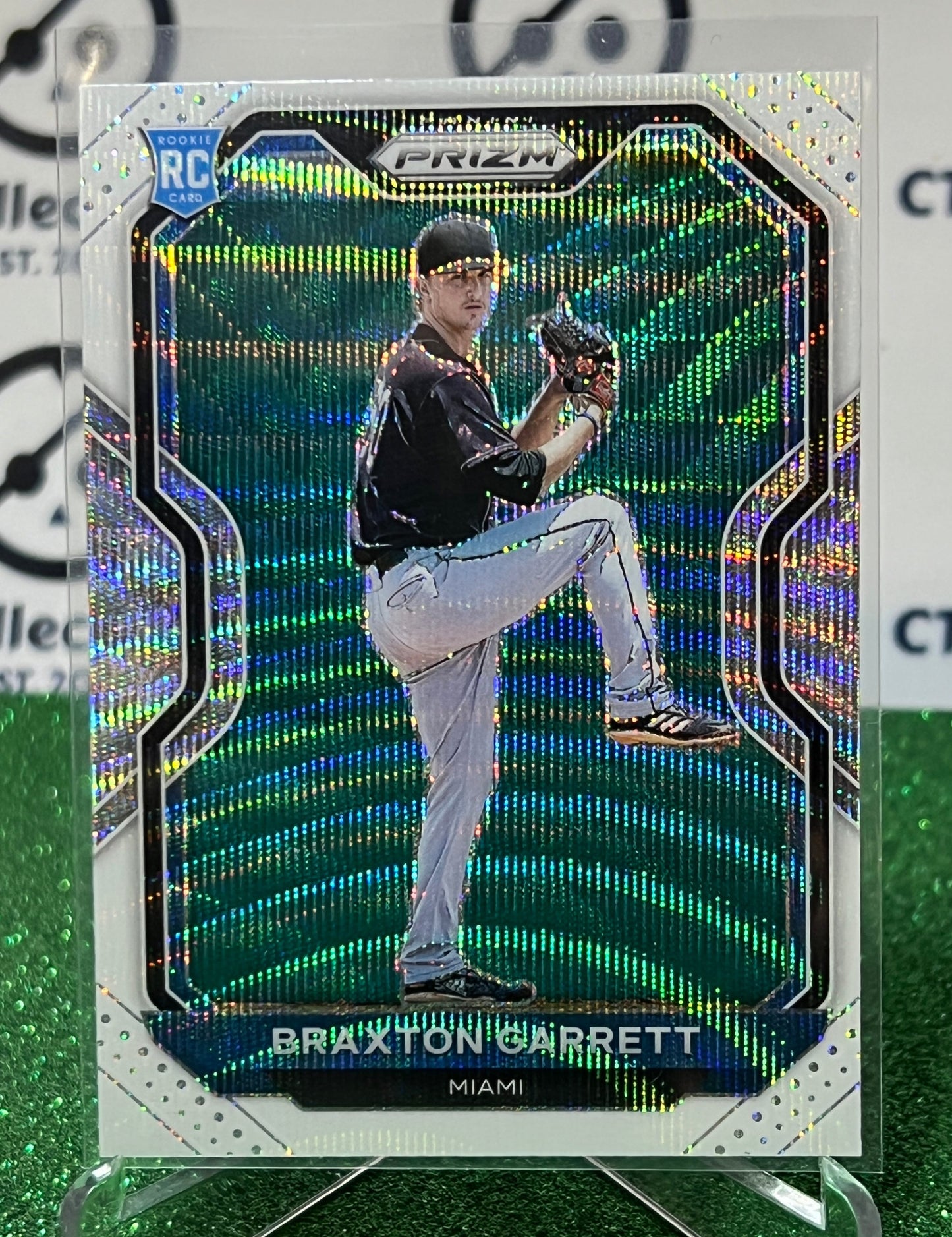 2021 PANINI PRIZM BRAXTON GARRETT # 121 WHITE PRIZM ROOKIE MIAMI MARLINS BASEBALL