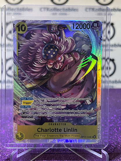 ONE PIECE THE WORLD'S STRONGEST WARRIORS CHARLOTTE LINLIN # OP17-112 SR FOIL ENGLISH TCG