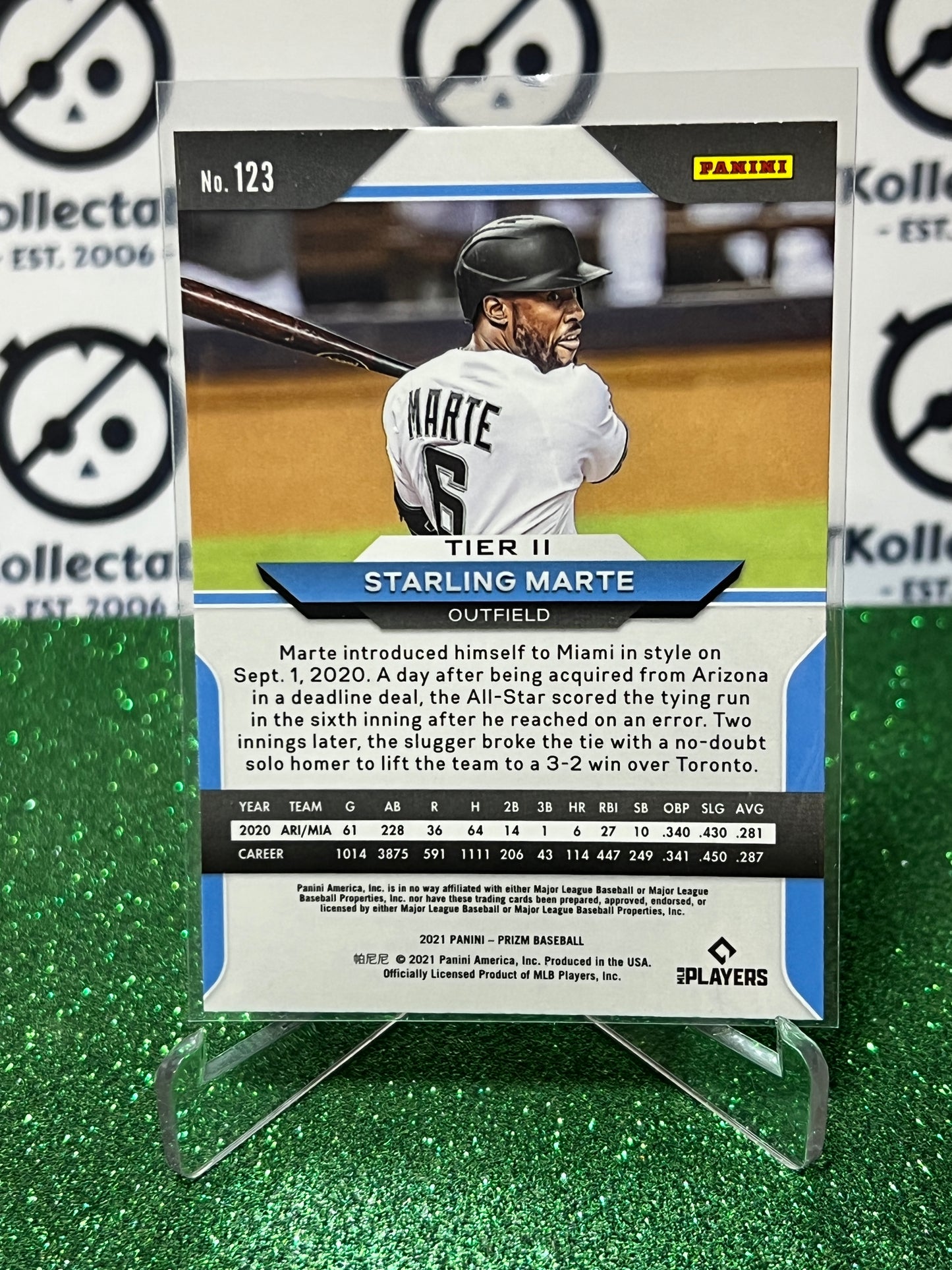 2021 PANINI PRIZM STARLING MARTE # 123 MIAMI MARLINS BASEBALL