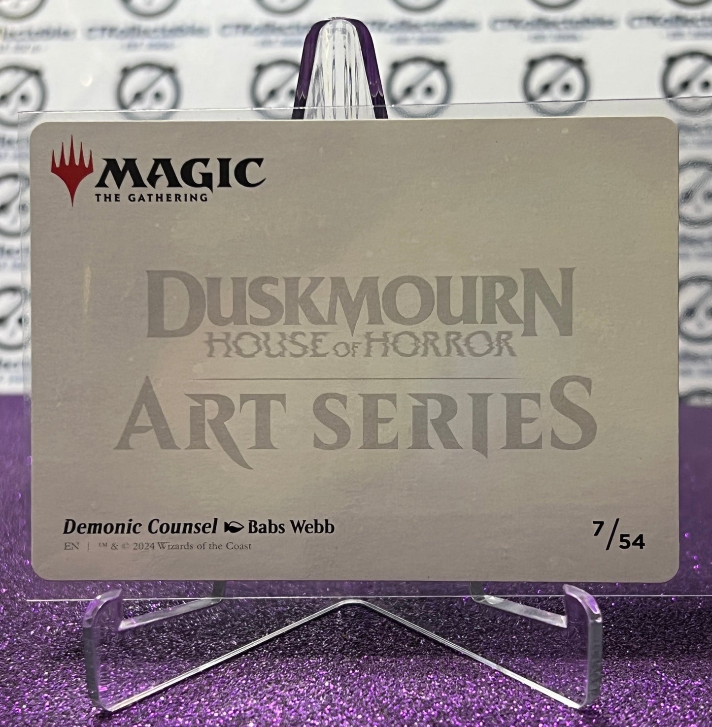 2024 MAGIC THE GATHERING DUSKMOURN HOUSE OF HORROR ART SERIES # 7/54 DEMONIC COUNSEL CARD