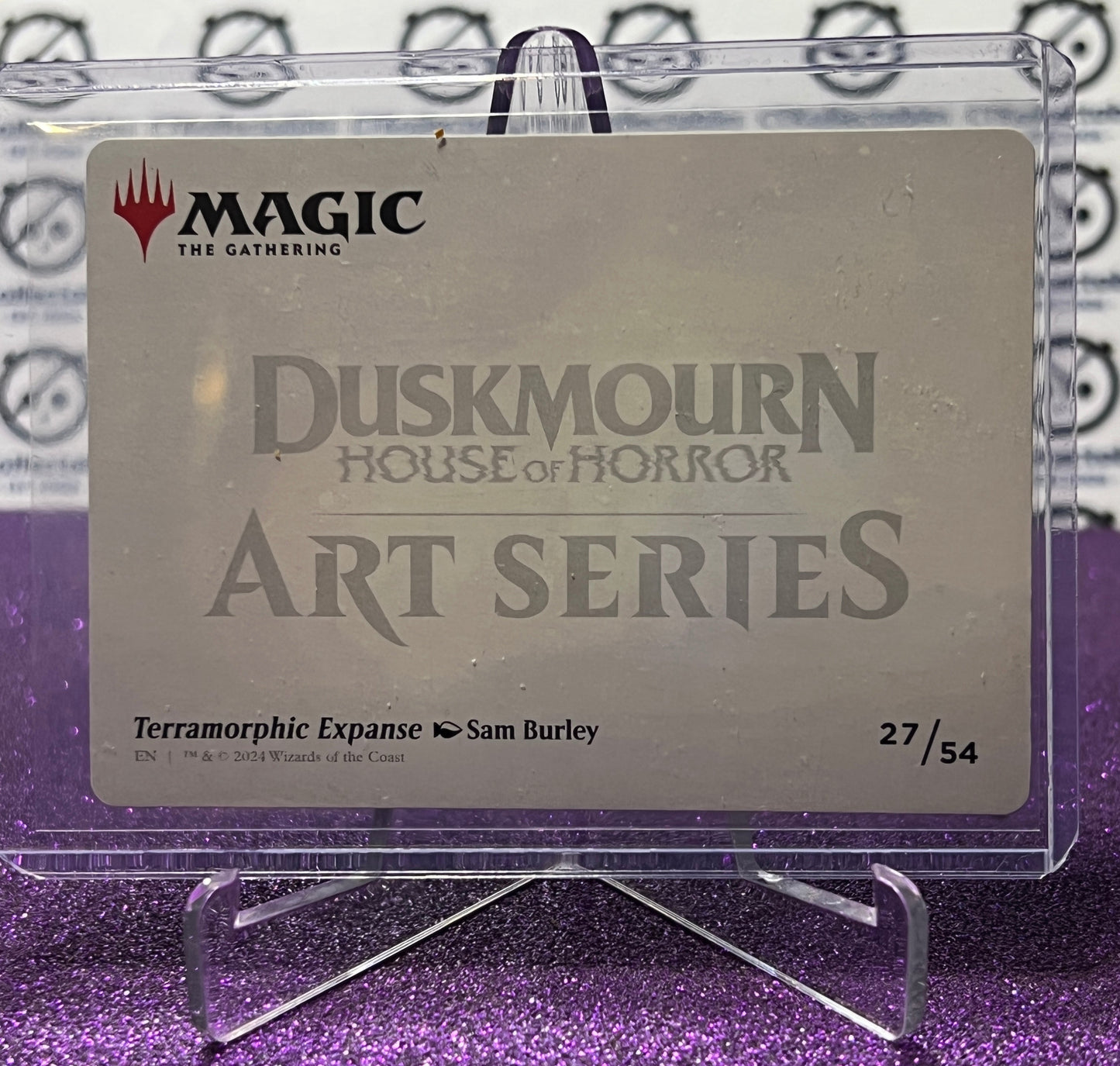 2024 MAGIC THE GATHERING DUSKMOURN HOUSE OF HORROR ART SERIES # 27/54 TERRAMORPHIC EXPANSE GOLD SIGNATURE CARD