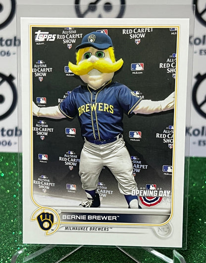 2022 TOPPS  OPENING DAY BERNIE BREWER # M-23  MASCOT MILWAUKEE BREWERS  BASEBALL CARD