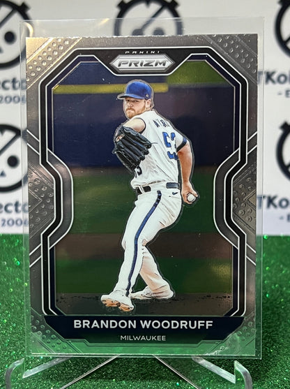 2021 PANINI PRIZM BRANDON WOODRUFF # 18 MILWAUKEE BREWERS  BASEBALL CARD