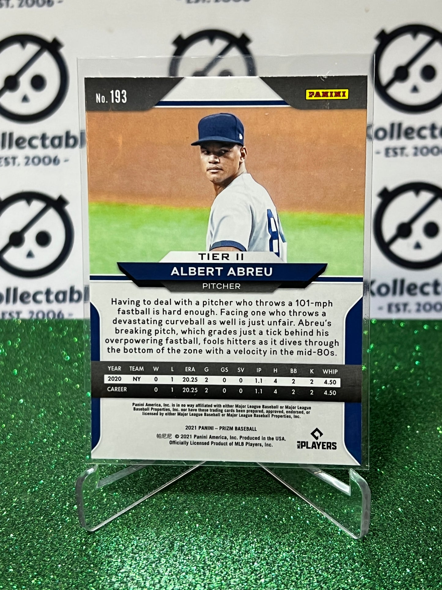 2021 PANINI PRIZM ALBERT ABREU # 193 ROOKIE  NEW YORK YANKEES BASEBALL CARD