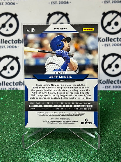 2021 PANINI PRIZM JEFF McNEIL # 119 WHITE PRIZM  NEW YORK METS BASEBALL CARD