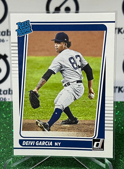 2021 PANINI DONRUSS DEIVI GARCIA # 54  RATED ROOKIE  NEW YORK YANKEES BASEBALL CARD