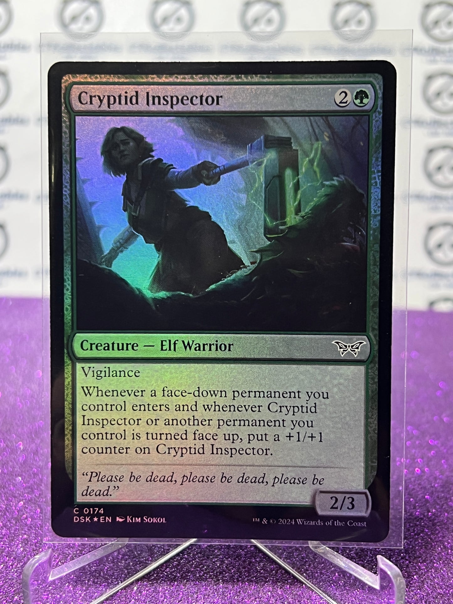 2024 MAGIC THE GATHERING DUSKMOURN HOUSE OF HORROR CRYPTID INSPECTOR # C 0174  FOIL CARD