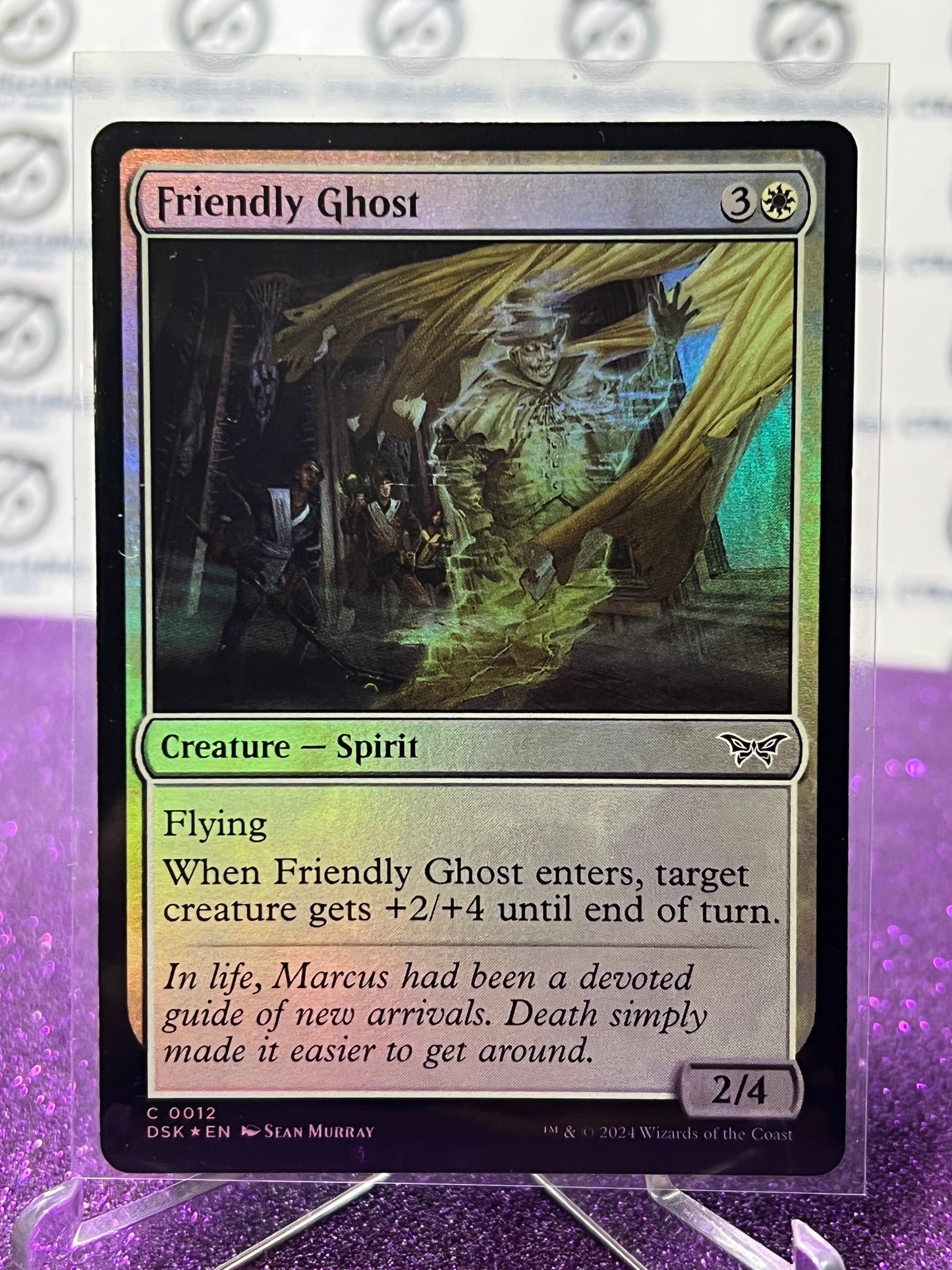 2024 MAGIC THE GATHERING DUSKMOURN HOUSE OF HORROR FRIENDLY GHOST # C 0012  FOIL CARD