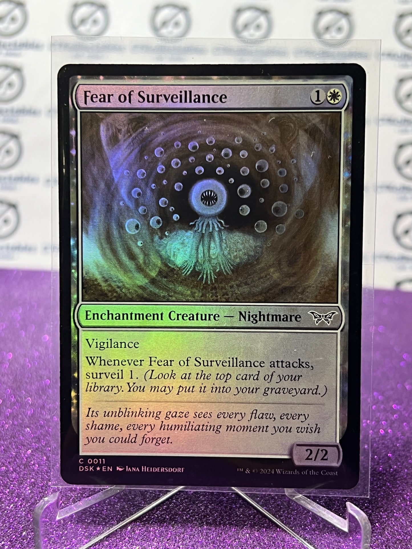 2024 MAGIC THE GATHERING DUSKMOURN HOUSE OF HORROR FEAR OF SURVEILLANCE # C 0011  FOIL CARD