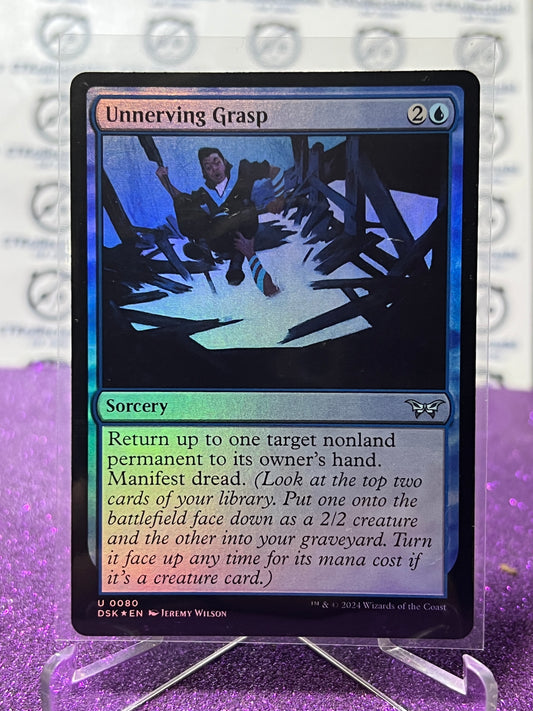 2024 MAGIC THE GATHERING DUSKMOURN HOUSE OF HORROR UNNERVING GRASP # U 0080  FOIL CARD