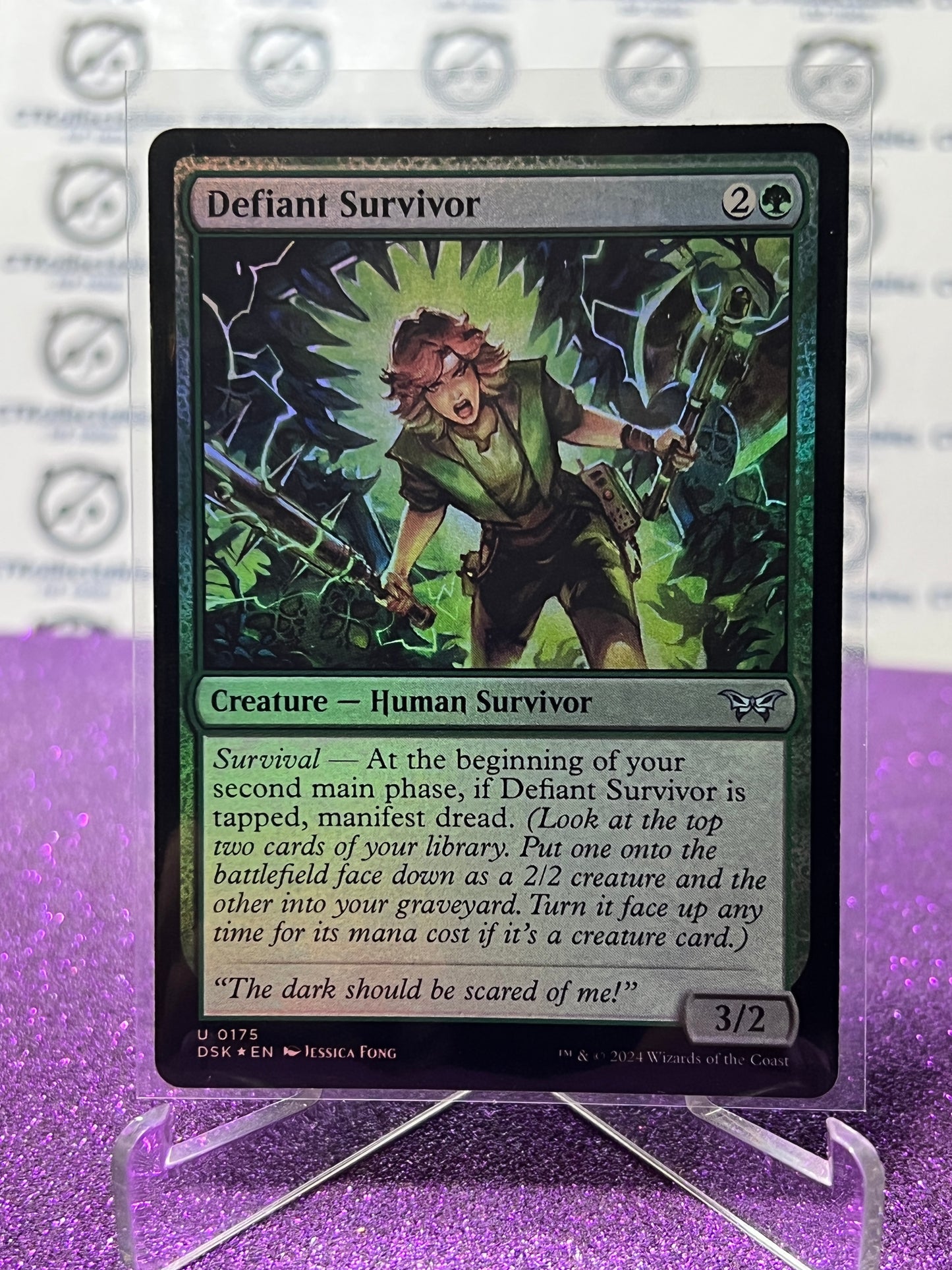 2024 MAGIC THE GATHERING DUSKMOURN HOUSE OF HORROR DEFIANT SURVIVOR # U 0175 FOIL CARD