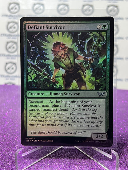 2024 MAGIC THE GATHERING DUSKMOURN HOUSE OF HORROR DEFIANT SURVIVOR # U 0175 FOIL CARD