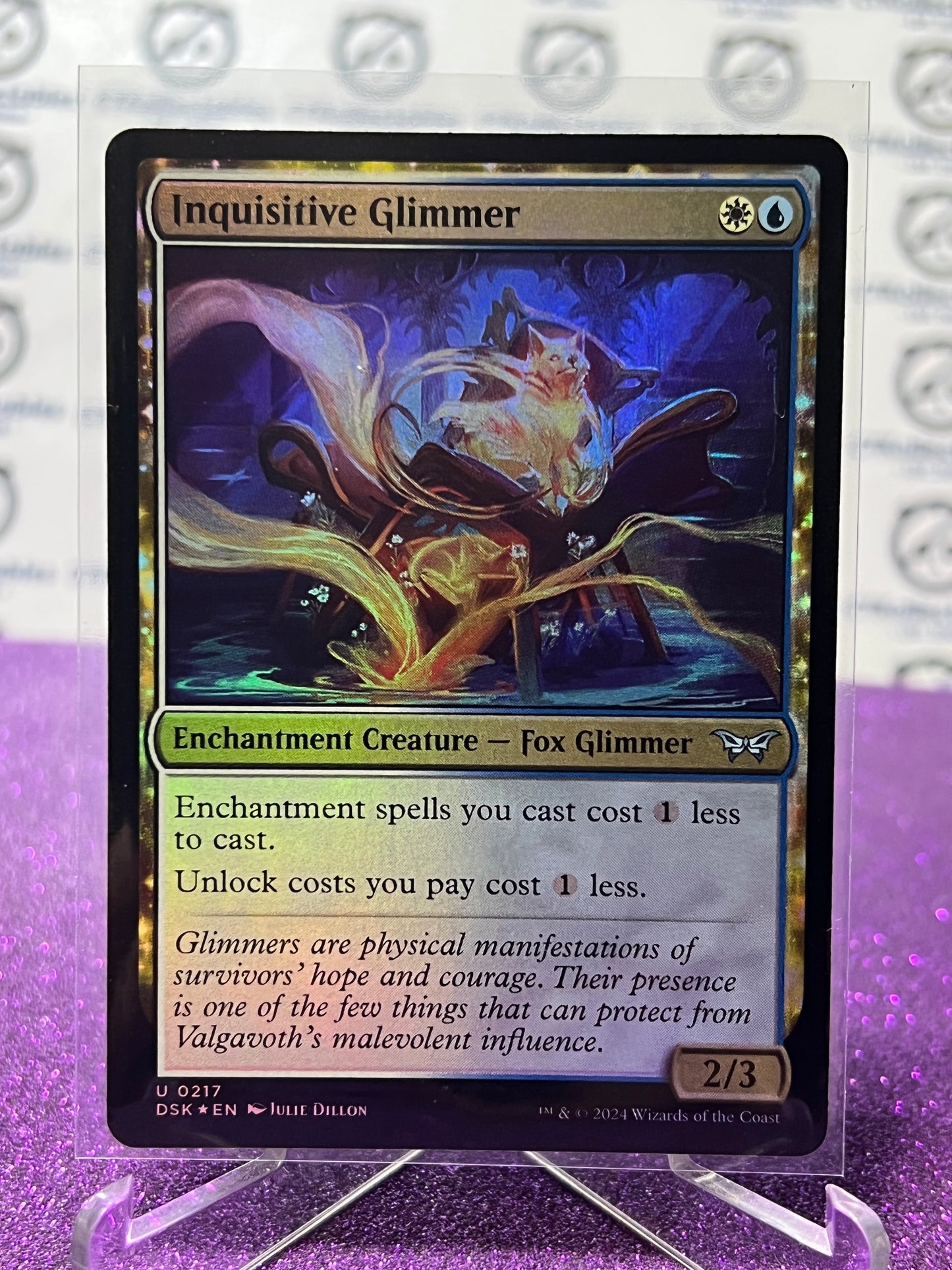 2024 MAGIC THE GATHERING DUSKMOURN HOUSE OF HORROR INQUISITIVE GLIMMER # U 0217 FOIL CARD