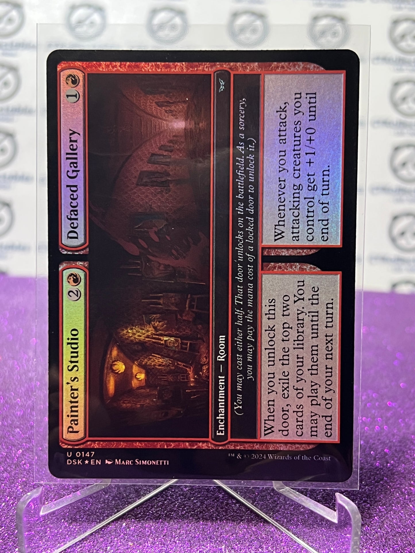 2024 MAGIC THE GATHERING DUSKMOURN HOUSE OF HORROR PAINTER'S STUDIO/DEFACED GALLERY # U 0147 FOIL CARD