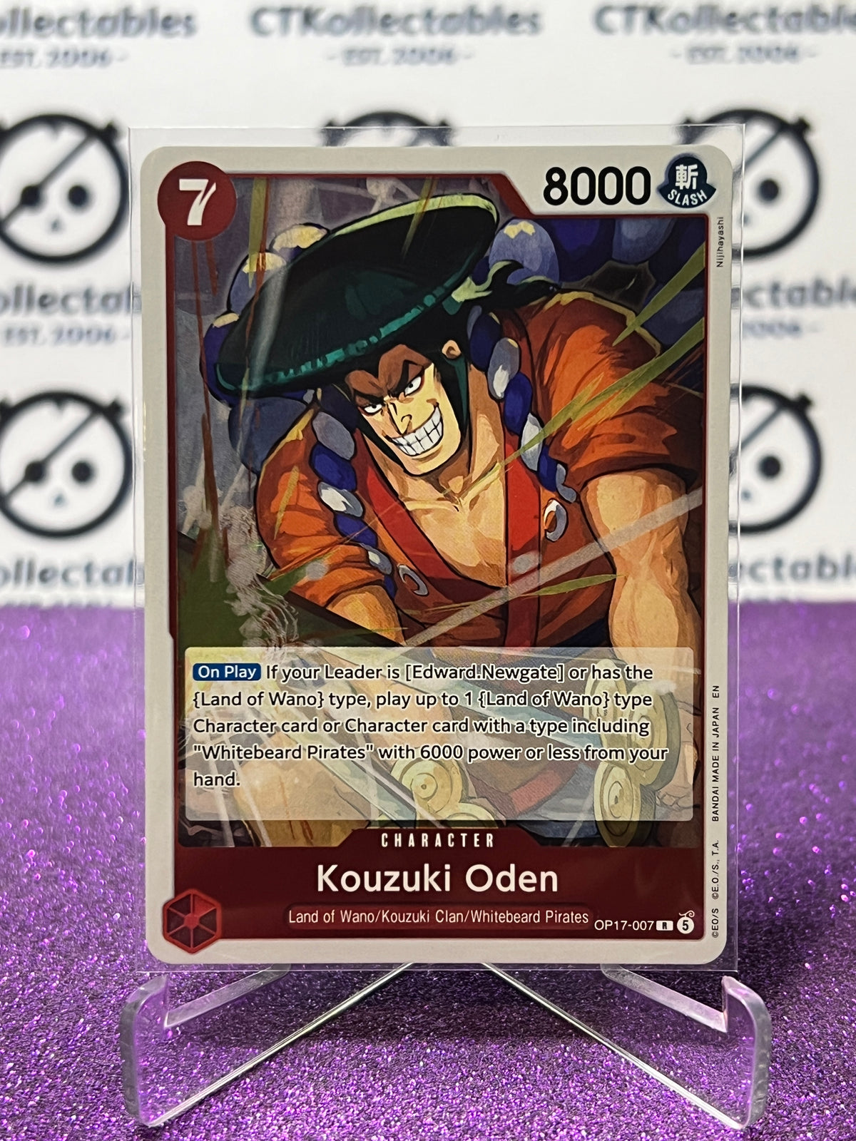 ONE PIECE THE WORLD'S STRONGEST WARRIORS KOUZUKI ODEN # OP17-007 R FOIL ENGLISH TCG