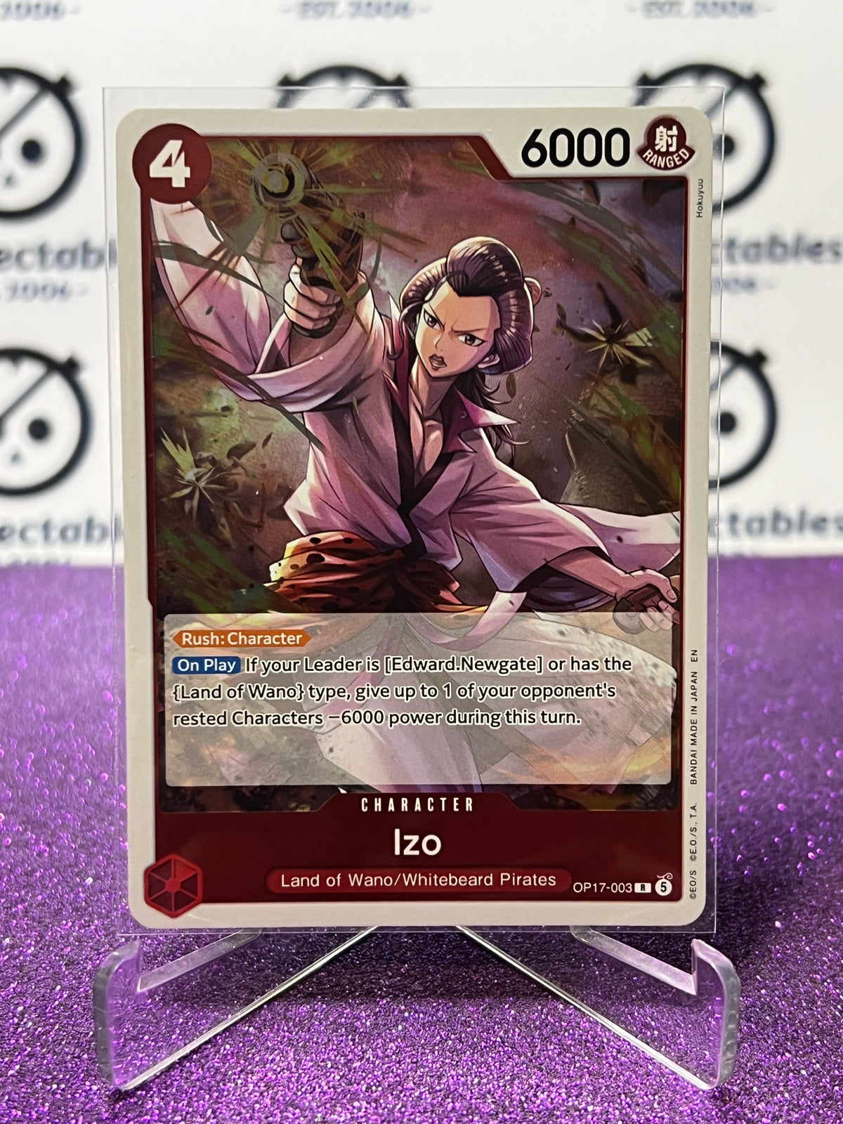 ONE PIECE THE WORLD'S STRONGEST WARRIORS IZO # OP17-003 R FOIL ENGLISH TCG