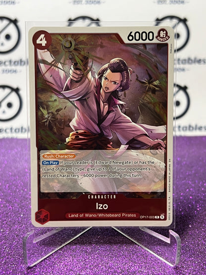ONE PIECE THE WORLD'S STRONGEST WARRIORS IZO # OP17-003 R FOIL ENGLISH TCG