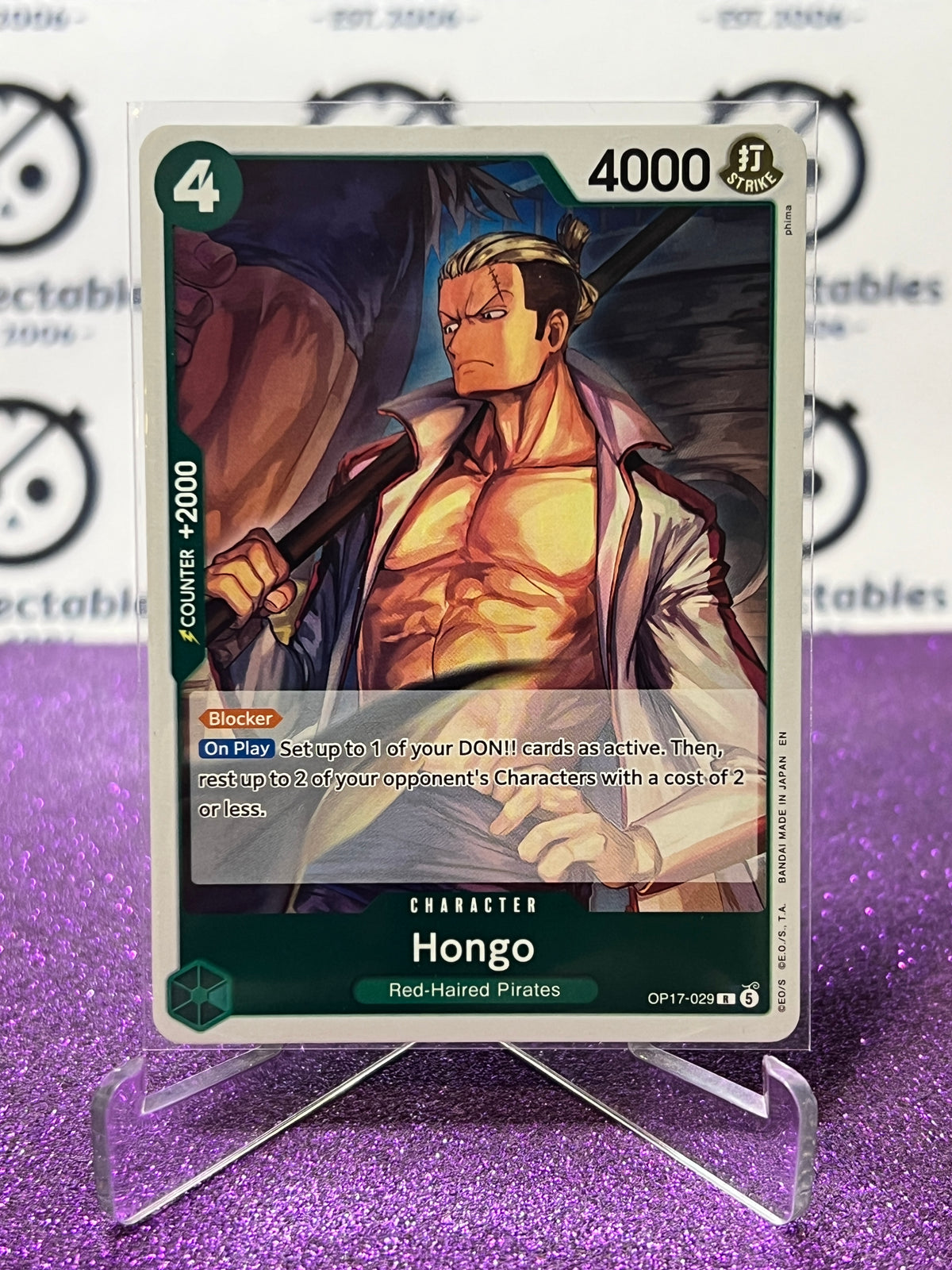 ONE PIECE THE WORLD'S STRONGEST WARRIORS HONGO # OP17-029 R FOIL ENGLISH TCG