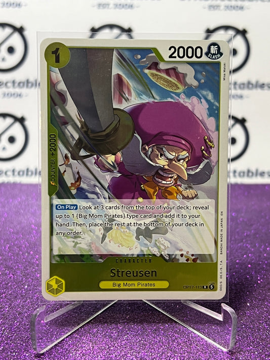 ONE PIECE THE WORLD'S STRONGEST WARRIORS STREUSEN # OP17-113 R FOIL ENGLISH TCG