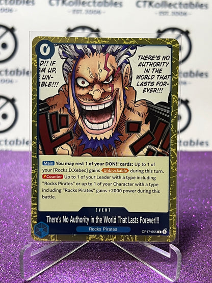 ONE PIECE THE WORLD'S STRONGEST WARRIORS THERE'S NO AUTHORITY IN THE WORLD THAT LASTS FOR EVER!!! # OP17-055 R FOIL ENGLISH TCG