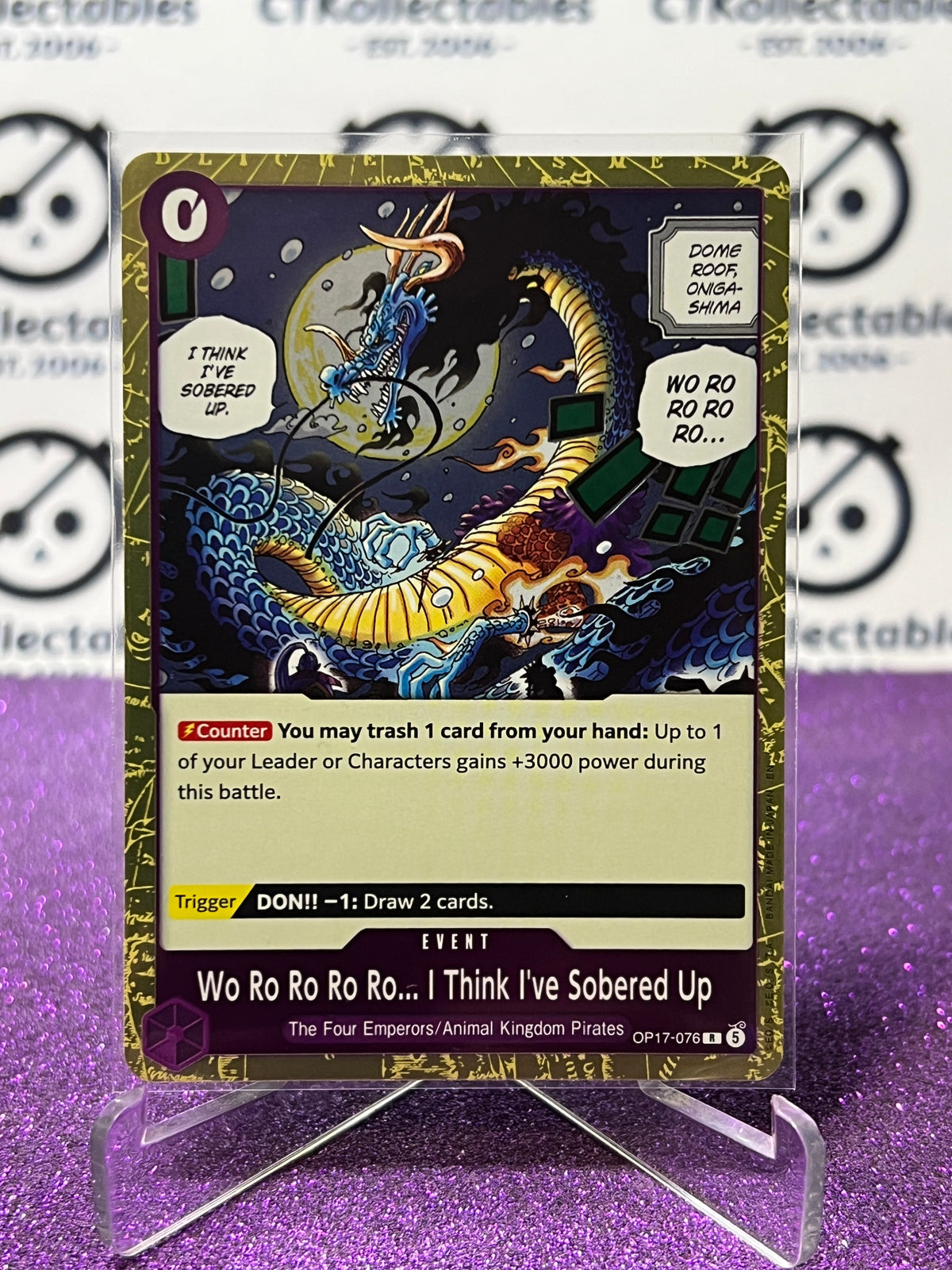 ONE PIECE THE WORLD'S STRONGEST WARRIORS WO RO RO RO RO ...I THINK I'VE SOBERED UP # OP17-076 R FOIL ENGLISH TCG