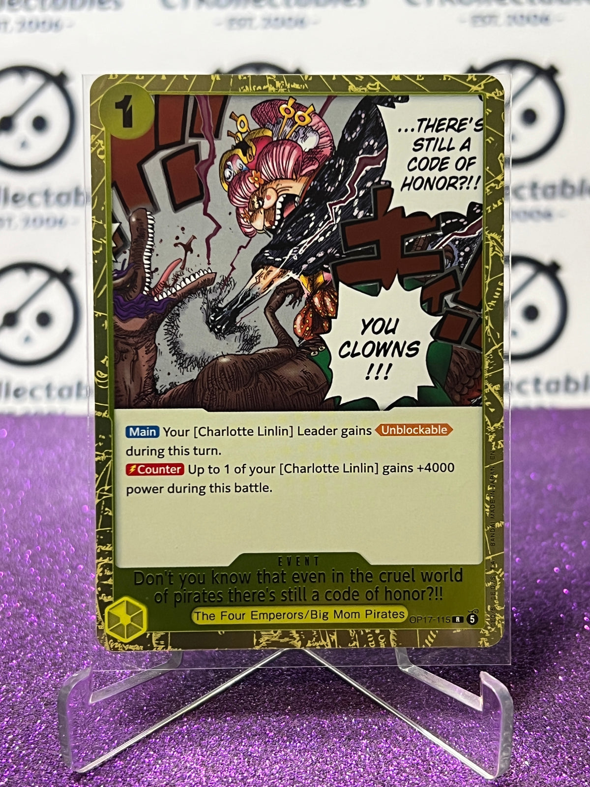 ONE PIECE THE WORLD'S STRONGEST WARRIORS THERE'S STILL A CODE OF HONOR # OP17-115 R FOIL ENGLISH TCG