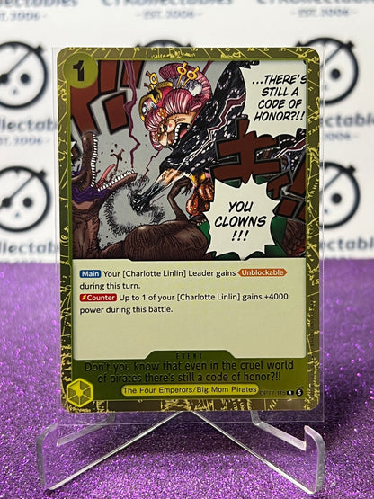 ONE PIECE THE WORLD'S STRONGEST WARRIORS THERE'S STILL A CODE OF HONOR # OP17-115 R FOIL ENGLISH TCG