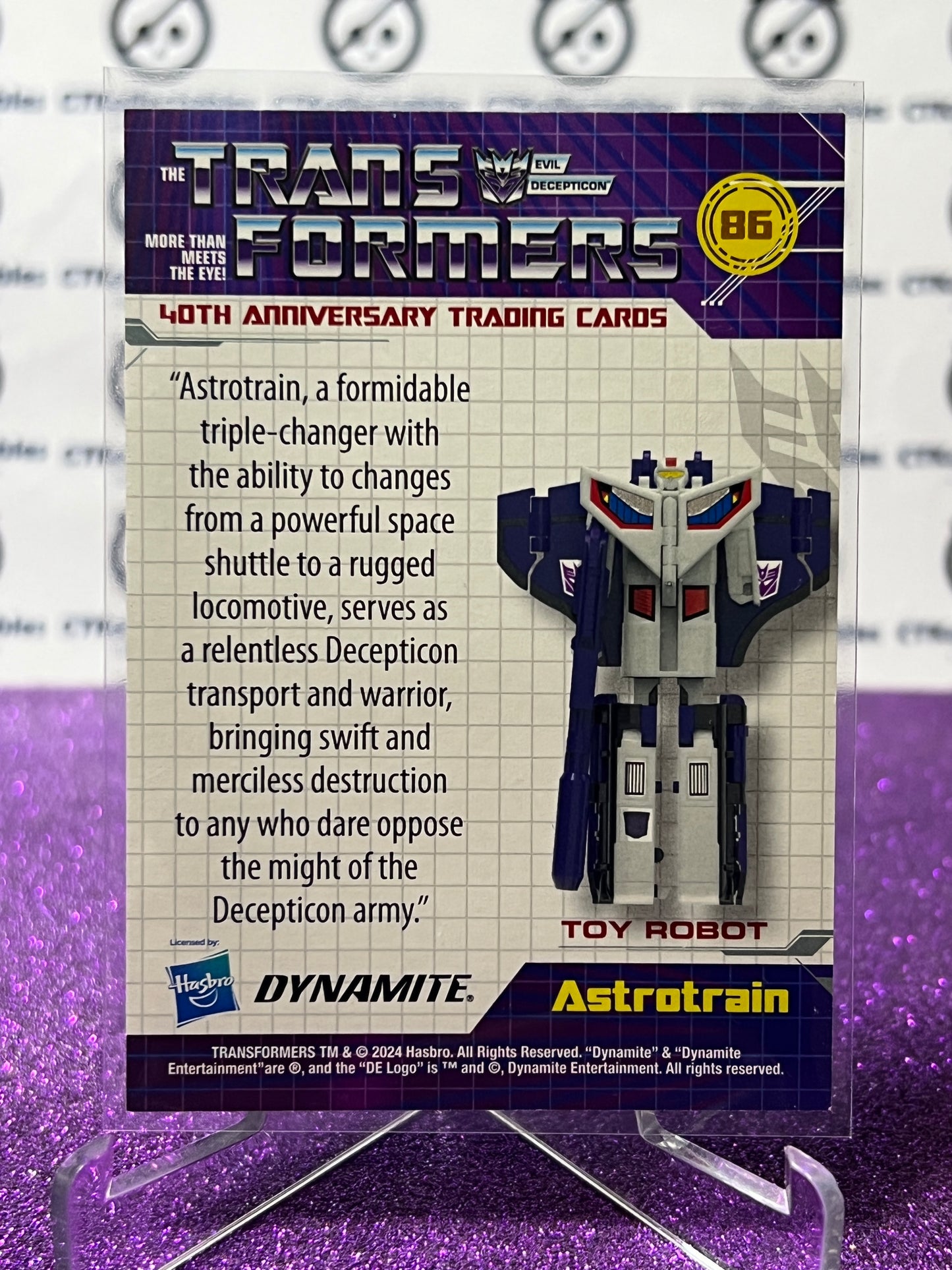 2024 TRANSFORMERS 40th ANNIVERSARY ASTROTRAIN # 86 FOIL PARALLEL TRADING CARD