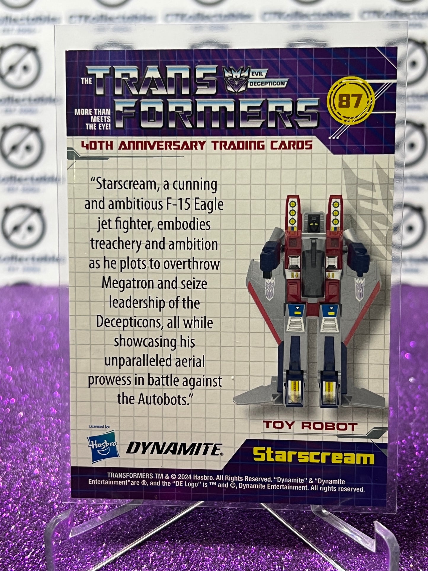 2024 TRANSFORMERS 40th ANNIVERSARY STARSCREAM # 87 FOIL PARALLEL TRADING CARD