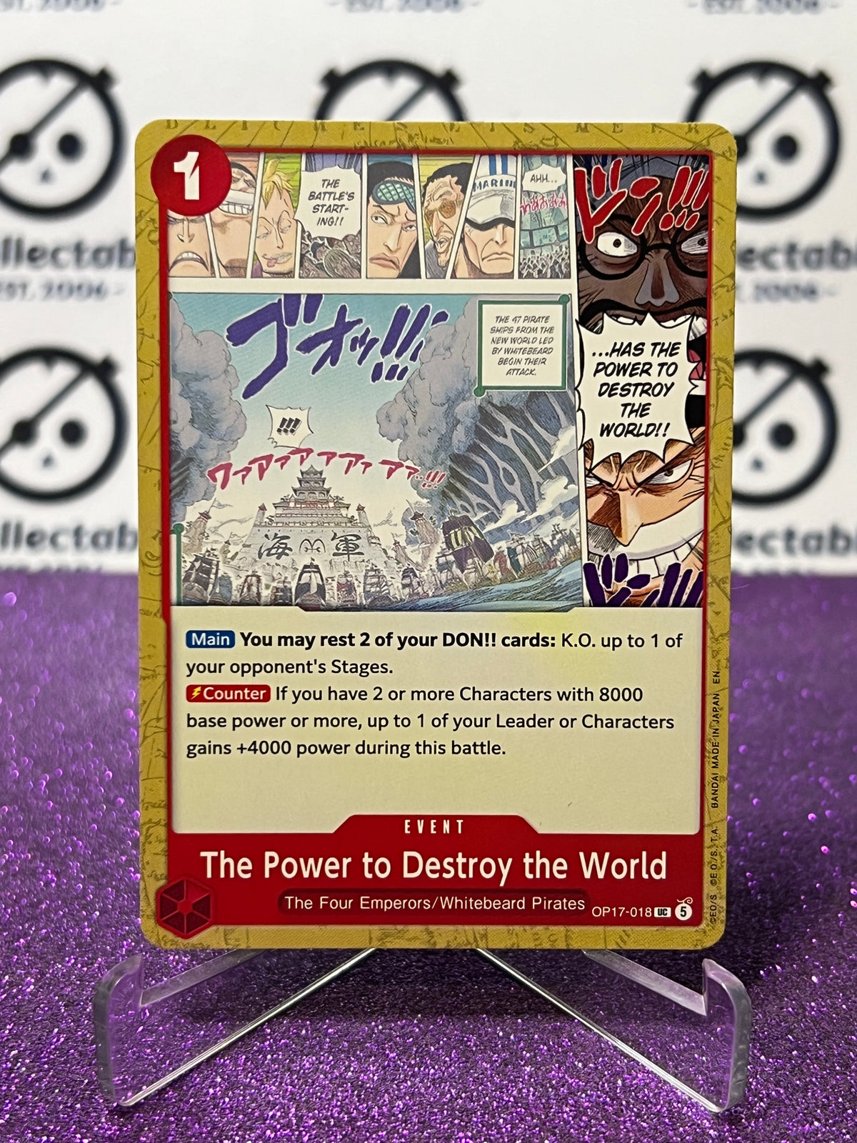 ONE PIECE THE WORLD'S STRONGEST WARRIORS THE POWER TO DESTROY THE WORLD # OP17-018 UC NON- FOIL ENGLISH TCG