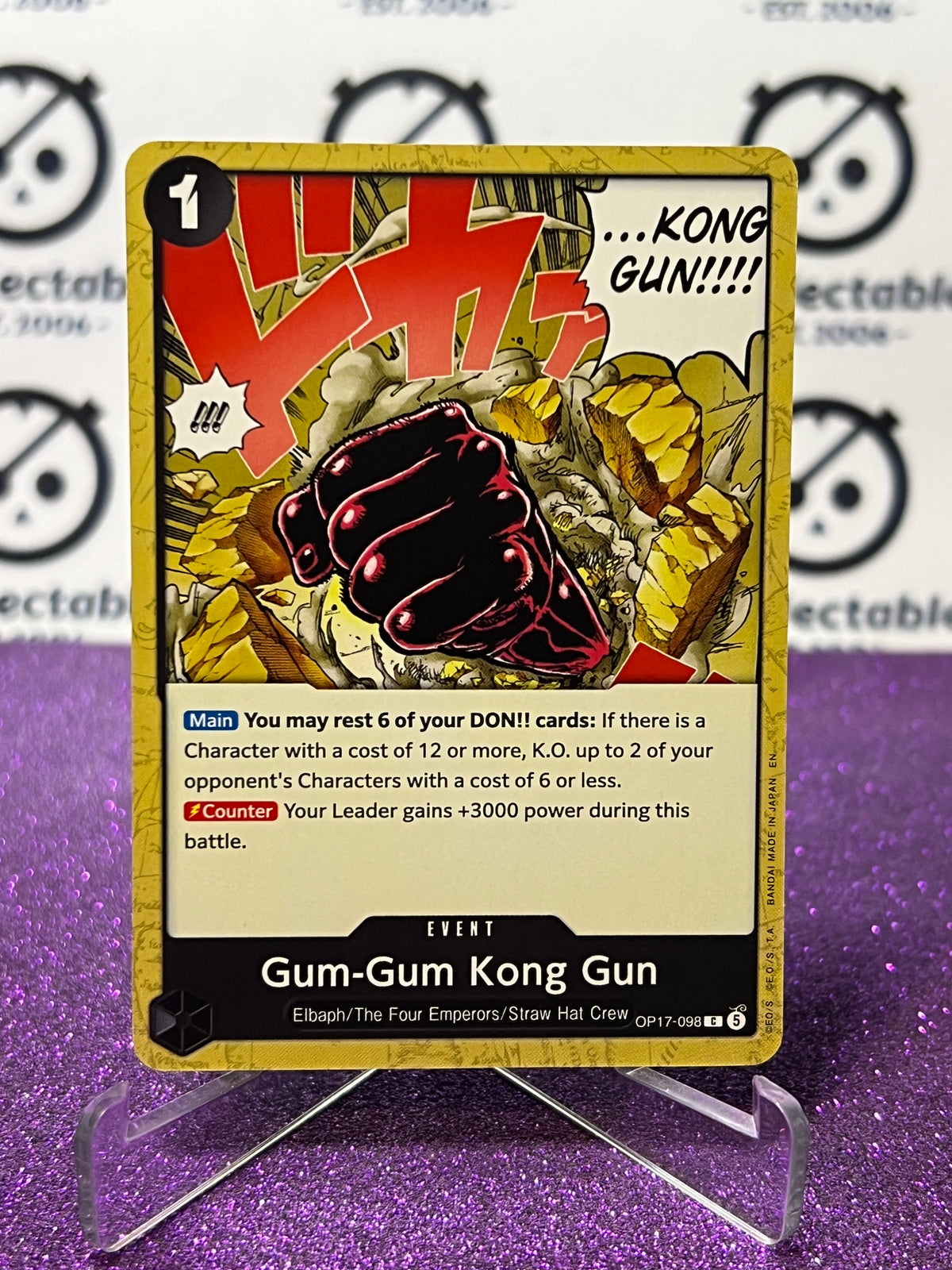 ONE PIECE THE WORLD'S STRONGEST WARRIORS GUM-GUM KONG GUN # OP17-098 C NON- FOIL ENGLISH TCG