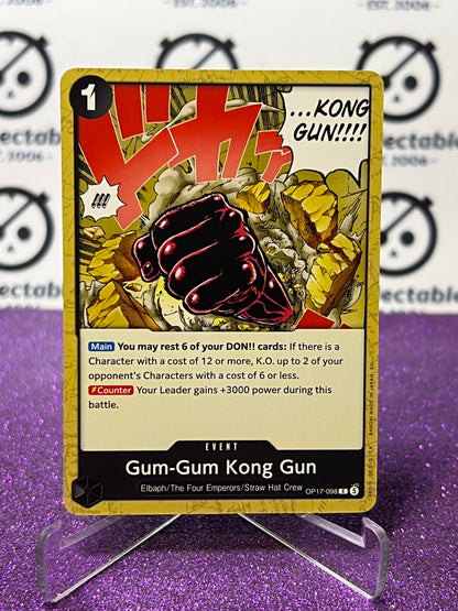 ONE PIECE THE WORLD'S STRONGEST WARRIORS GUM-GUM KONG GUN # OP17-098 C NON- FOIL ENGLISH TCG