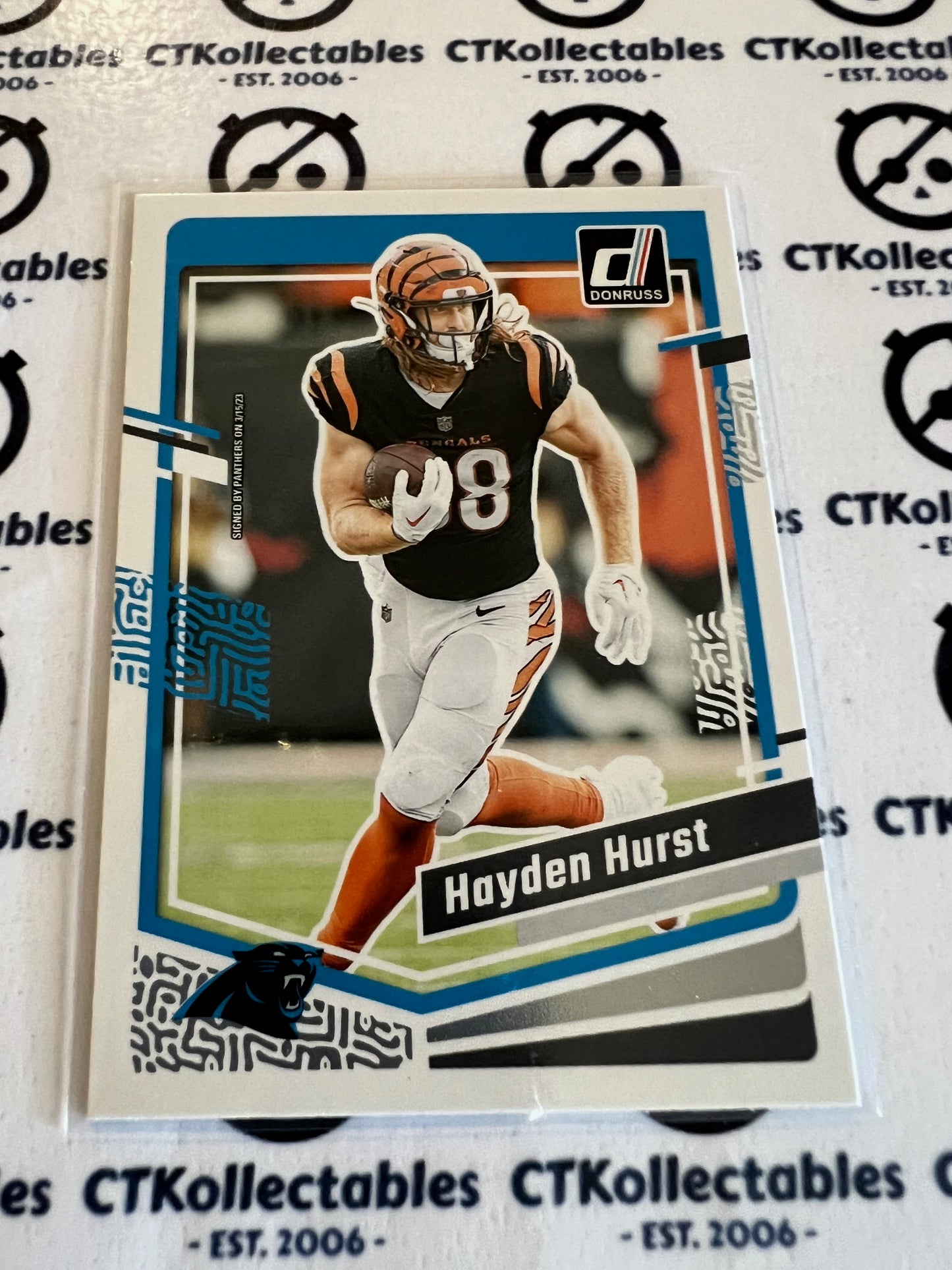 2023 NFL Panini Donruss Base #42 Hayden Hurst Panthers