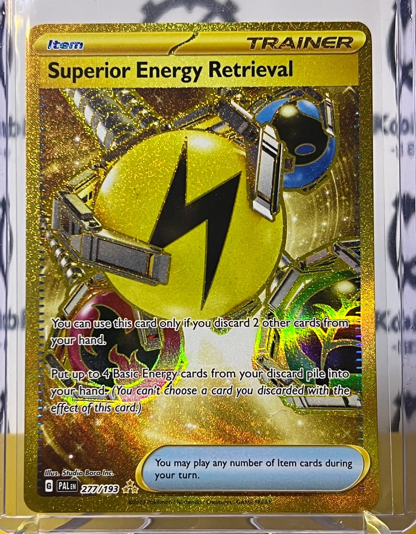 2023 POKEMON SUPERIOR ENERGY RETRIEVAL SCARLET & VIOLET - PAIDEA EVOLVED # 277/193 GOLD HOLO  CARD