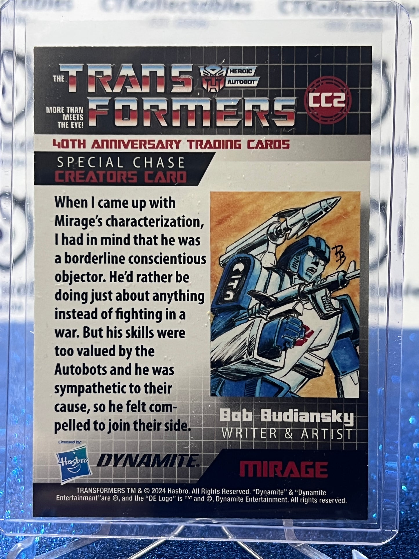 2024 TRANSFORMERS 40th ANNIVERSARY MIRAGE # CC2 SPECIAL CHASE CREATORS TRADING CARD