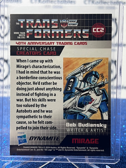 2024 TRANSFORMERS 40th ANNIVERSARY MIRAGE # CC2 SPECIAL CHASE CREATORS TRADING CARD