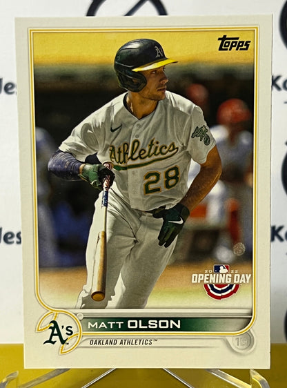 2022 TOPPS OPENING DAY MATT OLSON # 187 OAKLAND ATHLETICS BASEBALL CARD