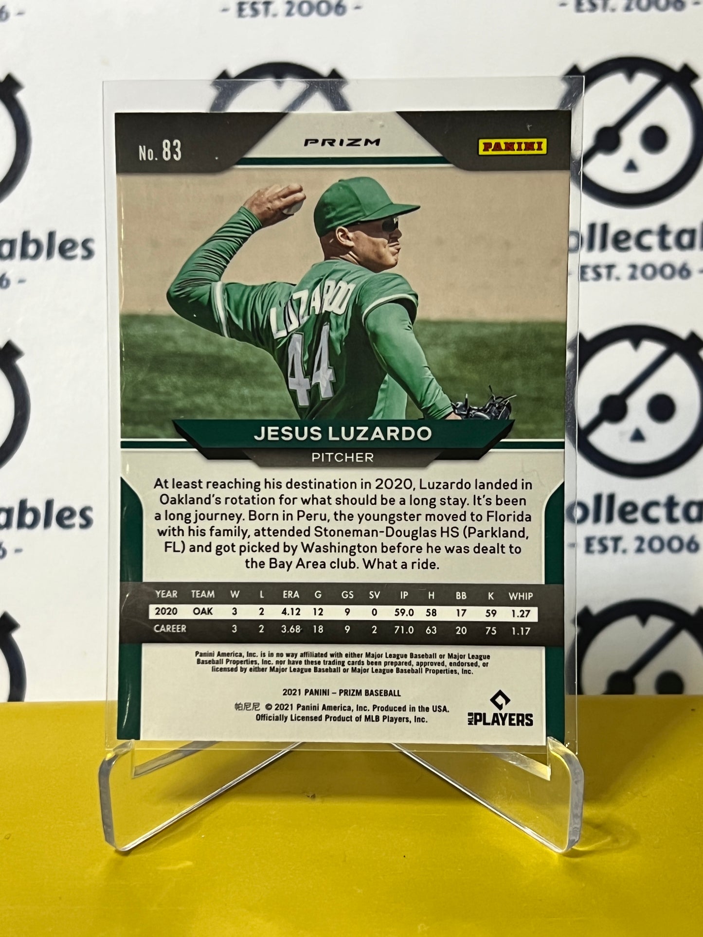 2021 PANINI PRIZM JESUS LUZARDO # 83 WHITE PRIZM OAKLAND ATHLETICS BASEBALL CARD