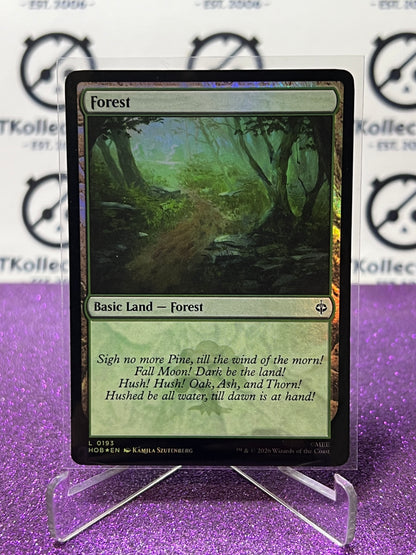 2026 MAGIC THE GATHERING THE HOBBIT FOREST # L 0193 LAND FOIL TCG CARD
