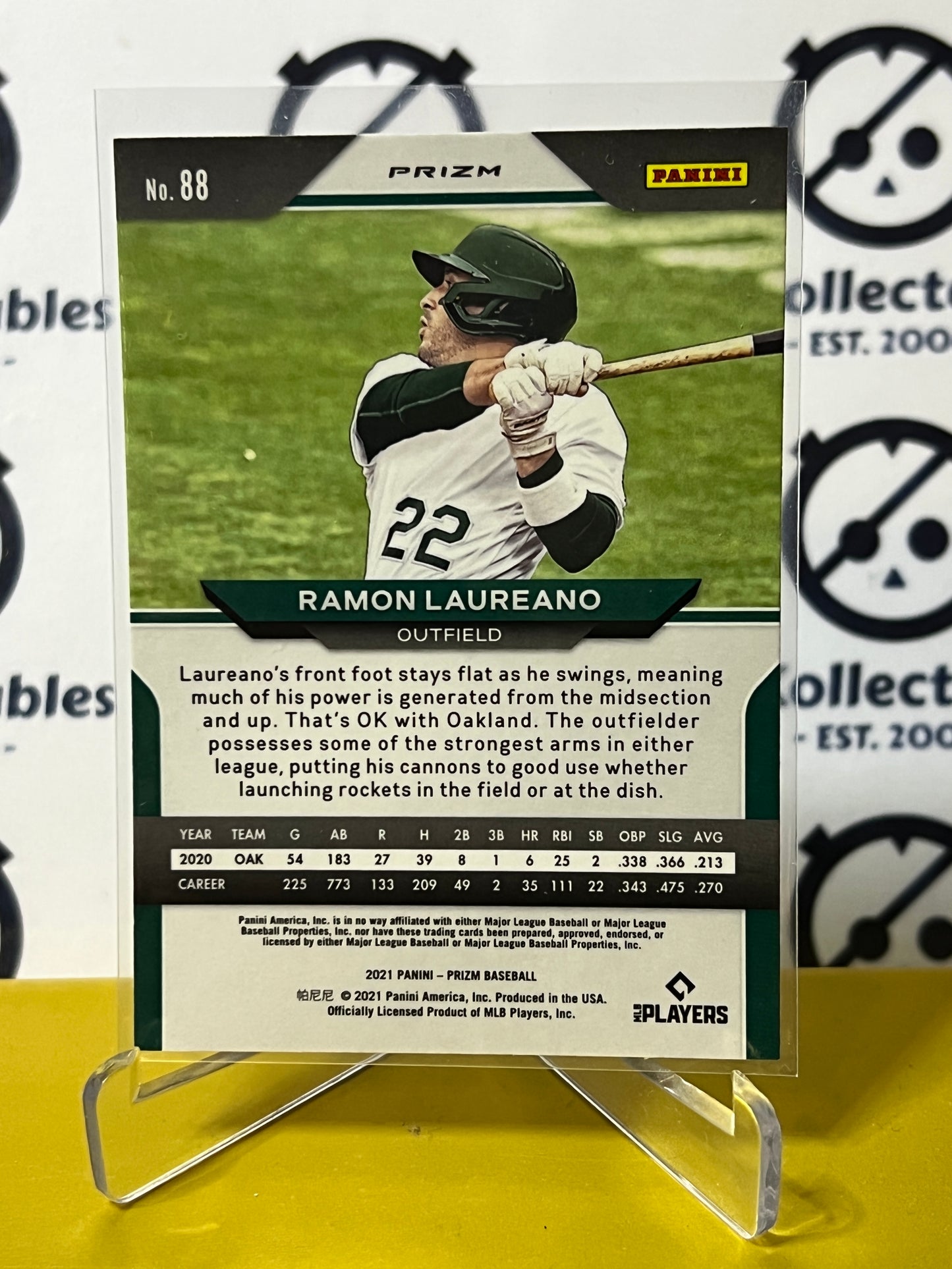 2021 PANINI PRIZM RAMON LAUREANO # 88 WHITE PRIZM OAKLAND ATHLETICS BASEBALL CARD