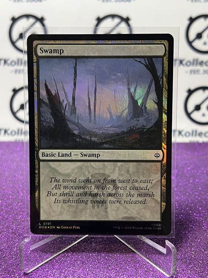 2026 MAGIC THE GATHERING THE HOBBIT SWAMP # L 0191 LAND FOIL TCG CARD