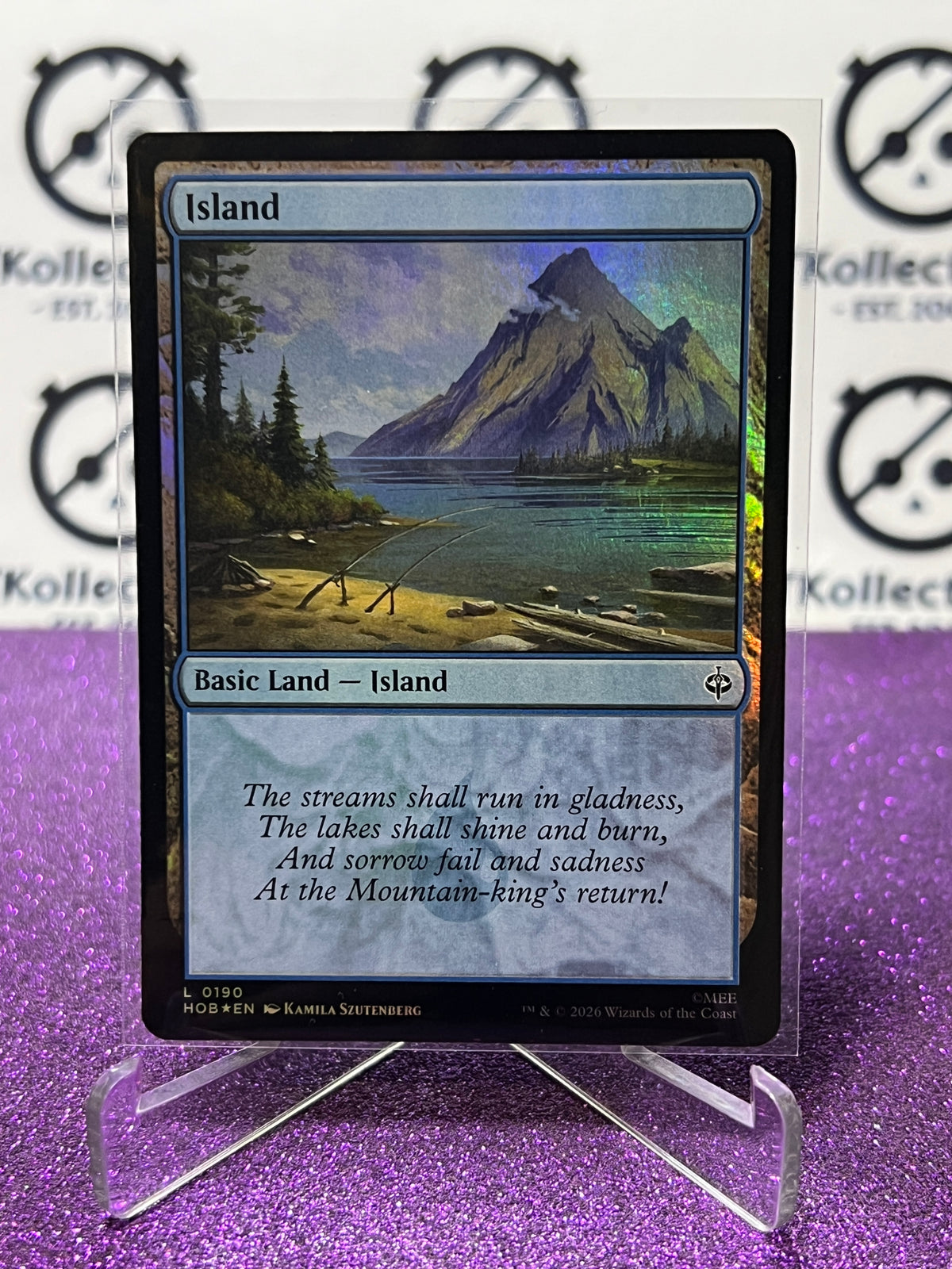 2026 MAGIC THE GATHERING THE HOBBIT ISLAND # L 0190 LAND FOIL TCG CARD