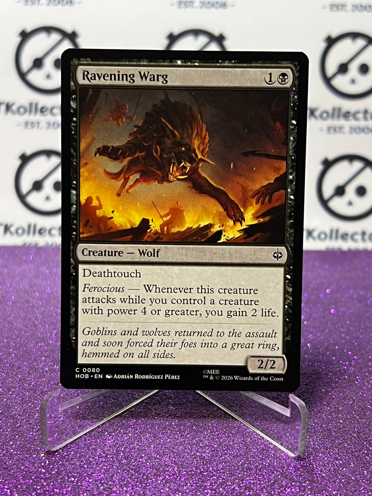 2026 MAGIC THE GATHERING THE HOBBIT RAVENING WARG # C 0080 NON-FOIL TCG CARD