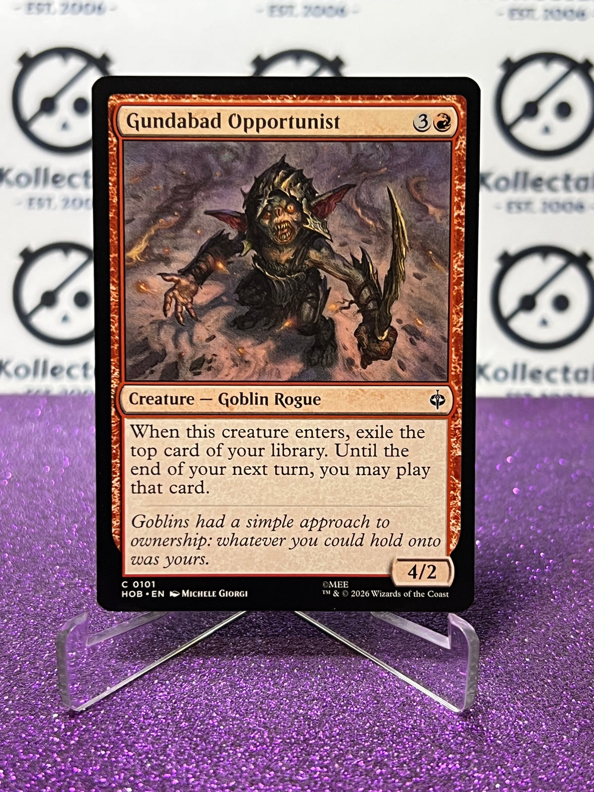 2026 MAGIC THE GATHERING THE HOBBIT GUNDABAD OPPORTUNIST # C 0101 NON-FOIL CREATURE TCG CARD