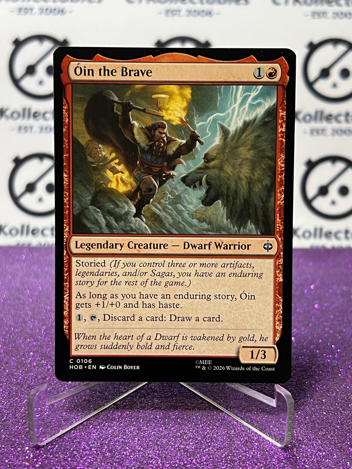 2026 MAGIC THE GATHERING THE HOBBIT OIN, THE BRAVE # C 0106 NON-FOIL LEGENDARY CREATURE TCG CARD