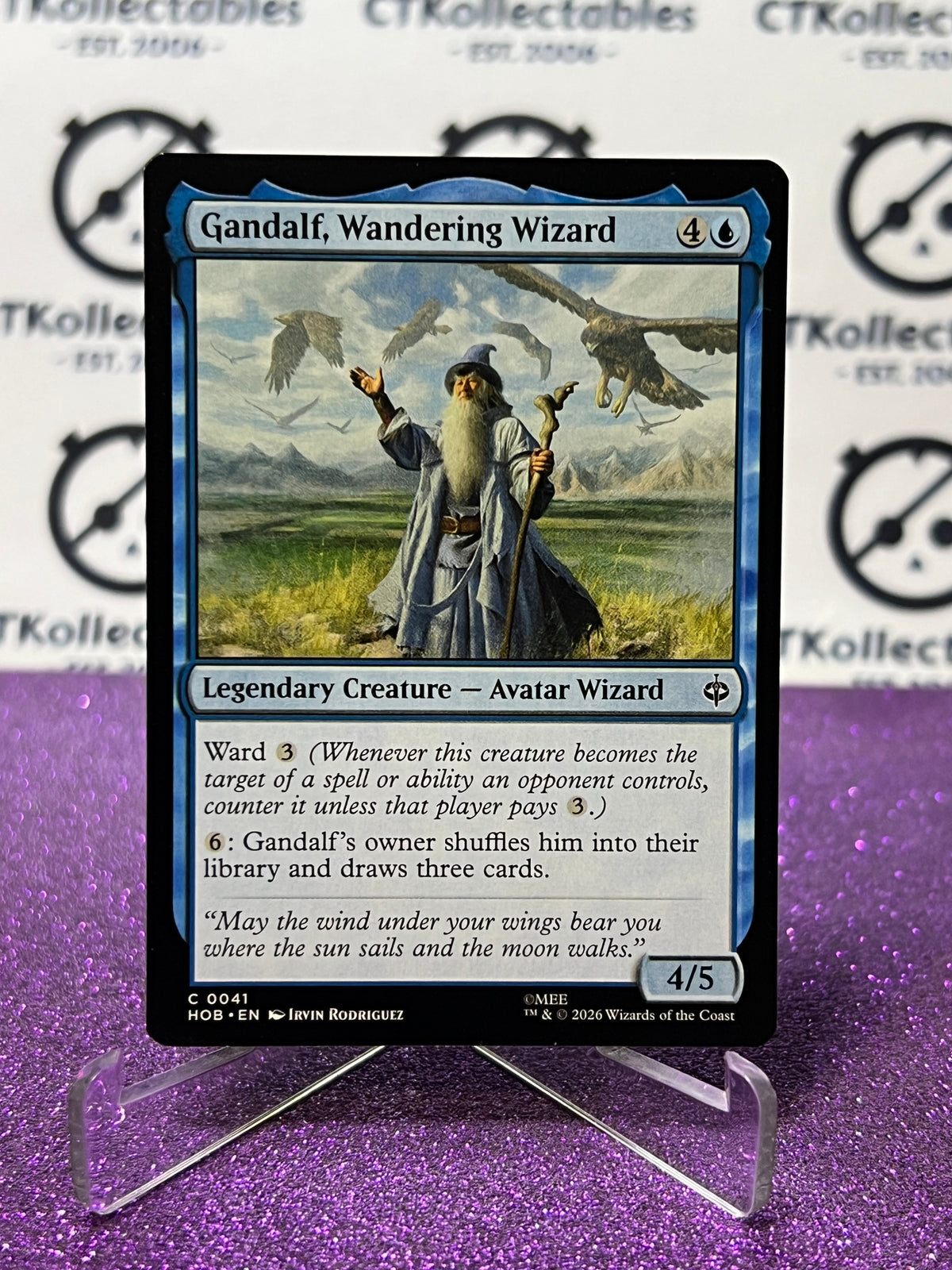 2026 MAGIC THE GATHERING THE HOBBIT GANDALF, WANDERING WIZARD # C 0041 NON-FOIL LEGENDARY CREATURE TCG CARD